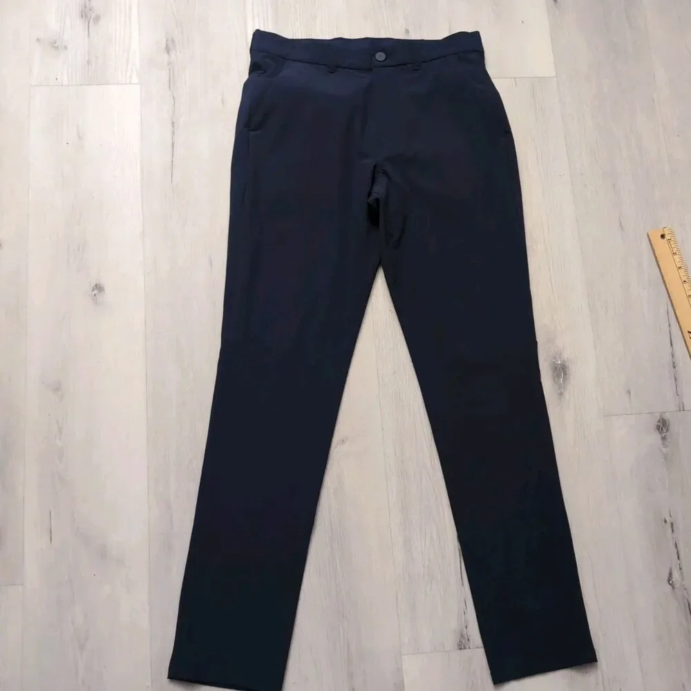 Mizzen Main Mens Helmsman Pants 31 Slim Fit Chino Blue Performance Stretch